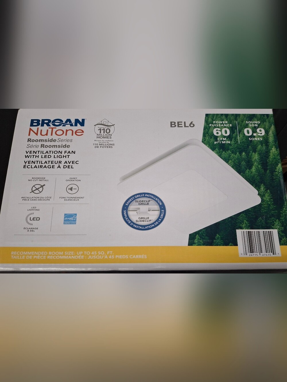 Broan-NuTone Roomside Series 60 Bathroom Ceiling Exhaust Fan with Light - BEL6
